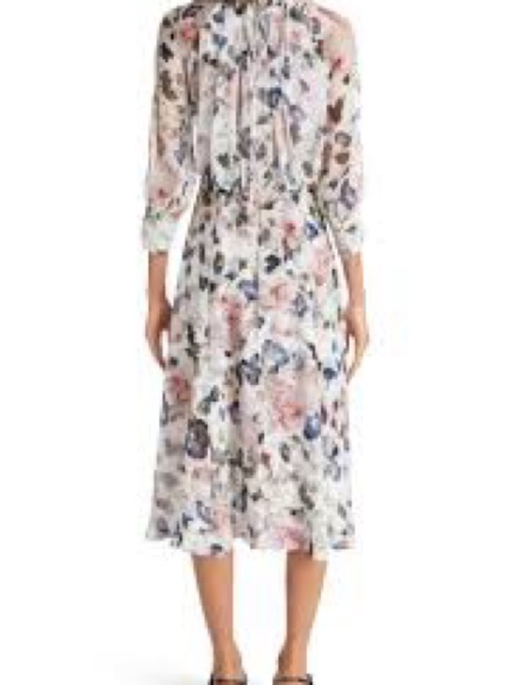 Pastel Multi Floral Tie-Waist Midi Dress - Picture 9 of 11